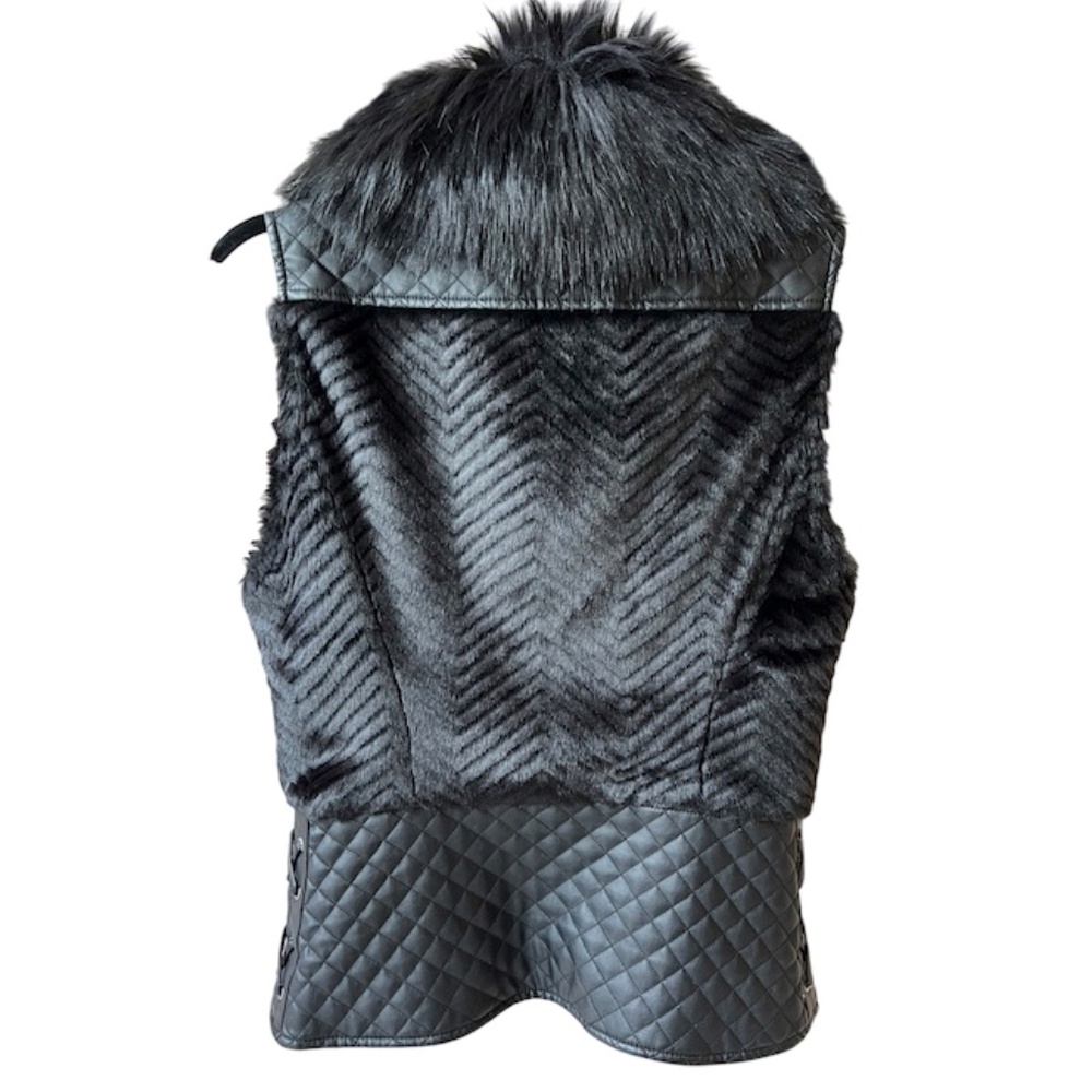 GUESS Emma Women's Fur Vest, Size S - Picture 2 of 9